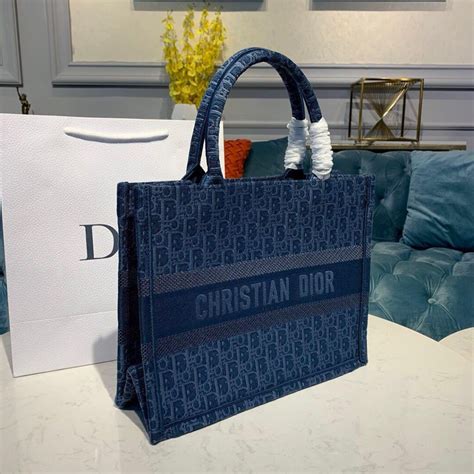 Christian Dior blue tote bag